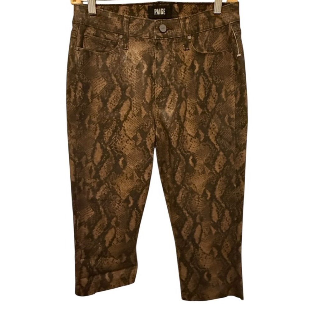 Paige‎ Snake Print Cropped Jeans nwot